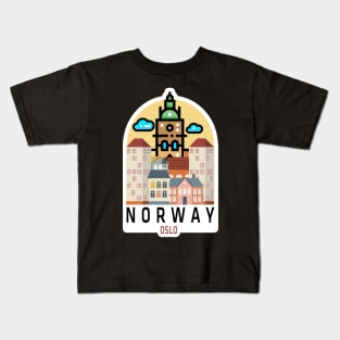 Oslo Norway Sticker, Travel Sticker For Norway lovers Kids T-Shirt